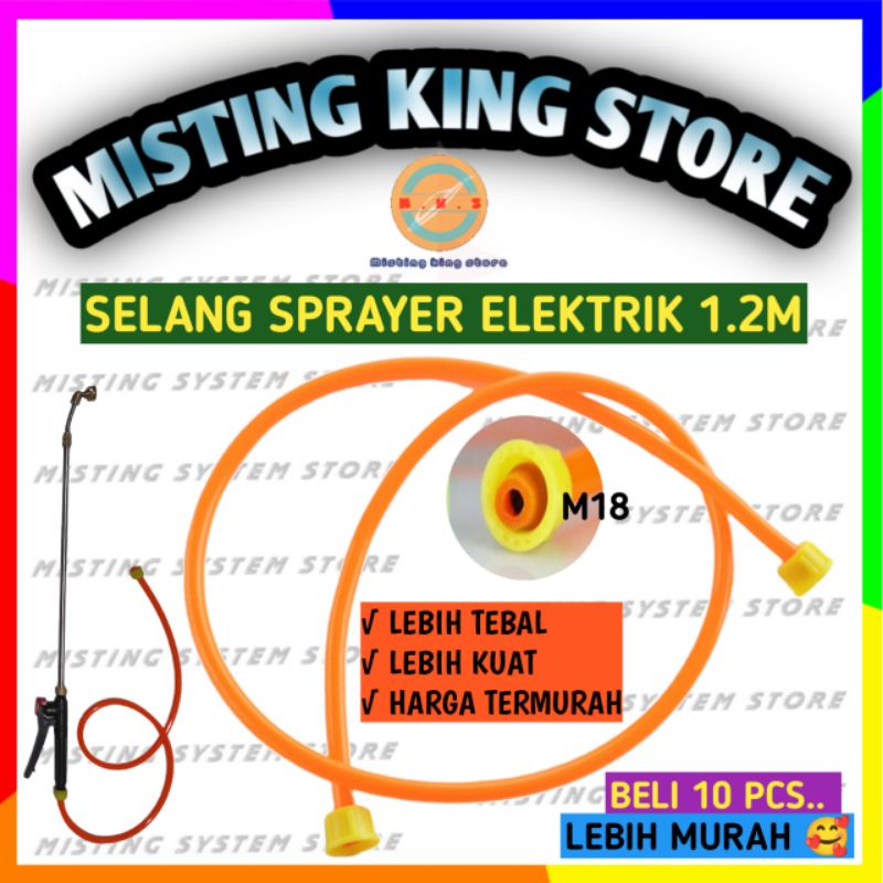 SELANG SPRAYER ELEKTRIK / KNAPSACK SEMPROT SEMPROTAN HAMA 1.2 METER ALAT SIRAM GENDONG NEPEL KONEKTOR 18MM NOZZLE NOZLE SPUYER ELEKTRIK POMPA DC 12V