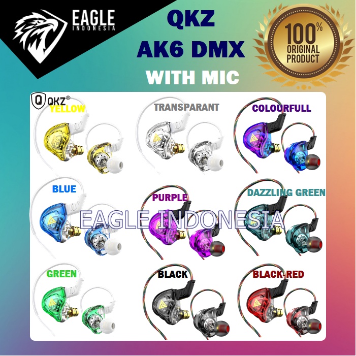 QKZ AK6 DMX AK6-DMX AK6DMX Stereo HiFi IEM Gaming Earphone WITH MIC