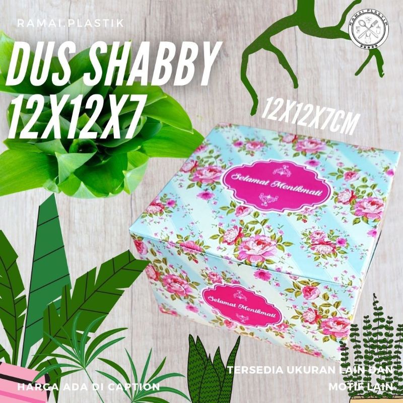 

Dus snack uk 12x12cm motif shabby bunga