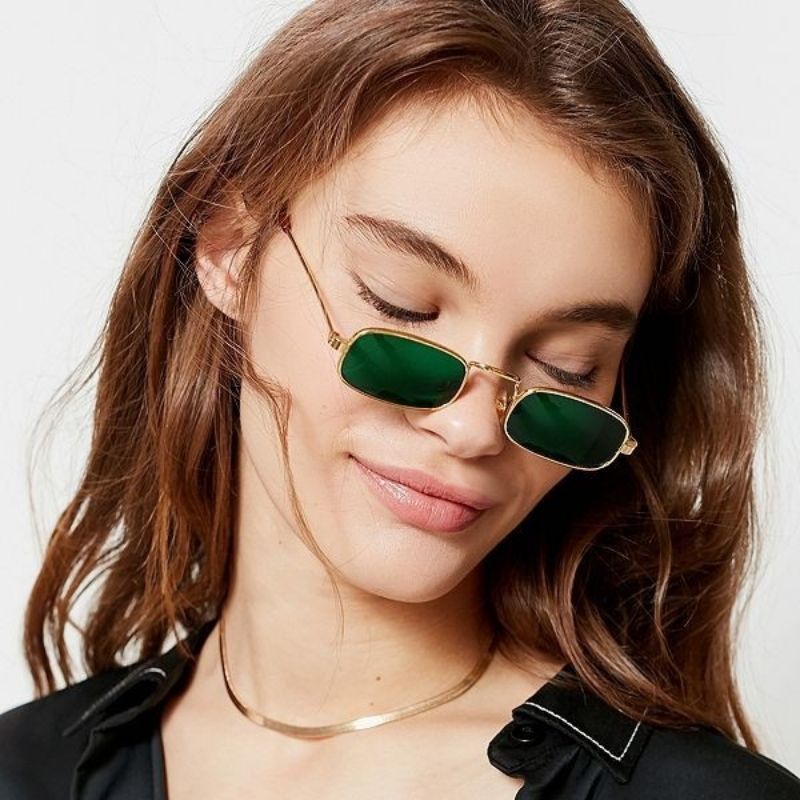 Kacamata Hitam Bingkai Kotak Persegi Panjang Korean Ulzzang Retro Vintage Classic Small Candy Sunglasses Unisex Kaca Mata Itam Full Black Anti UV Antiradiasi Silau Sinar Matahari Kcamata Thug Life Metal Fashion Show Artis KCH2