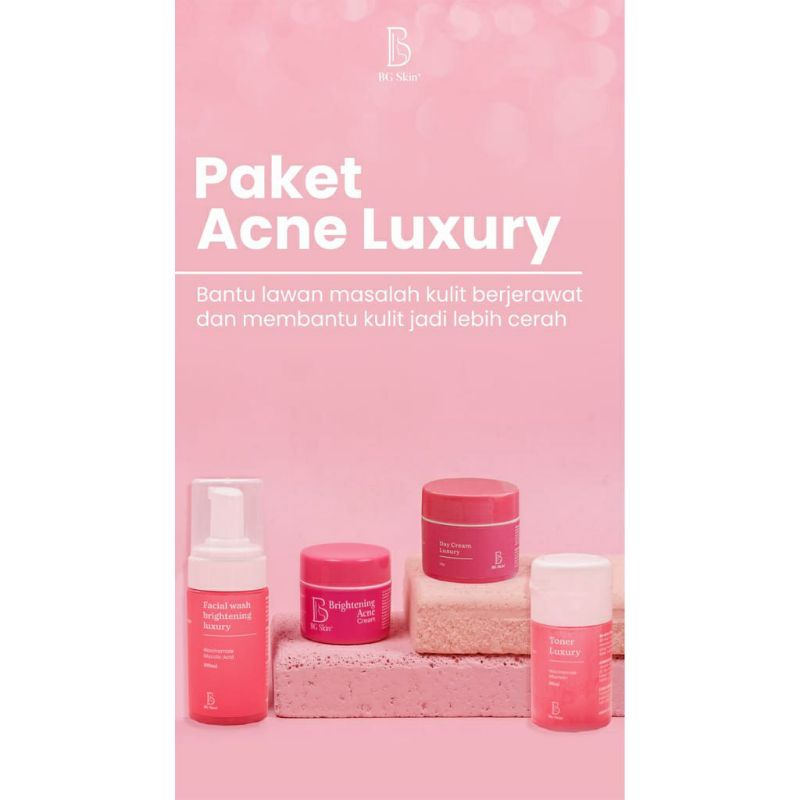 BG SKIN LUXURY PAKET WAJAH BG SKIN LUXURY WHITENING LUXURY ACNE LUXURY TERLARIS (BG Skincare)