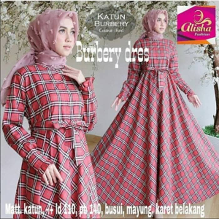 TERLARIS PAKAIAN SET GAMIS WANITA MUSLIM SYARI LEBARAN burberry maxi dress longdress hijab pesta sya