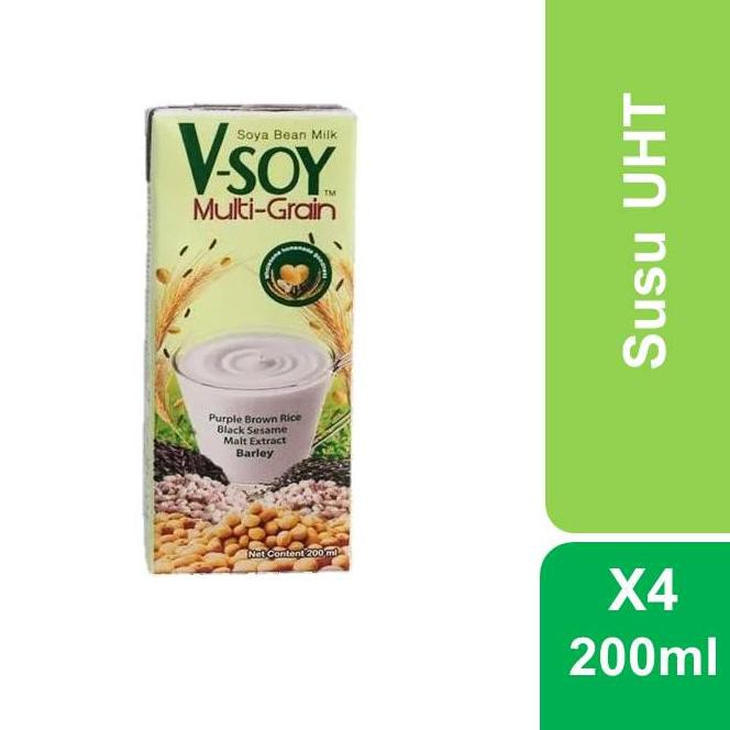 

GROSIR V-SOY Multi Grain Soy Milk UHT 200ml x 4