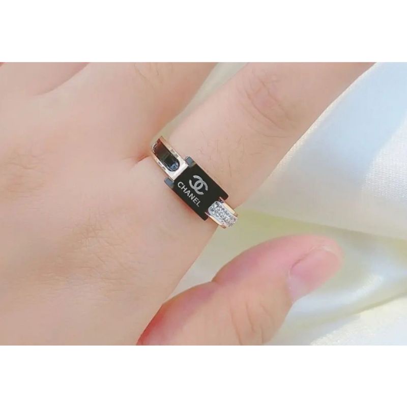 Cincin Titanium Stainless steel Asli Anti Karat Anti Alergi Ring Stainless steel mata Rosegold