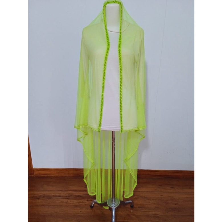 slayer pengantin HIJAU STABILO kerudung pengantin hijab pengantin elegan | slayer pengantin murah