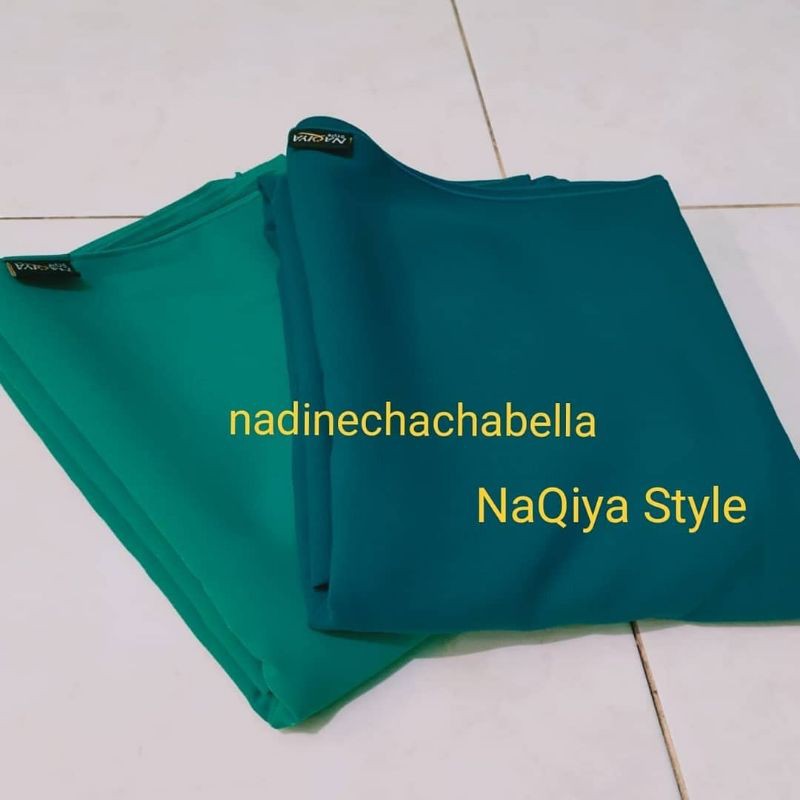 NaQiya Jilbab segi empat wolfis polos - hijau toska
