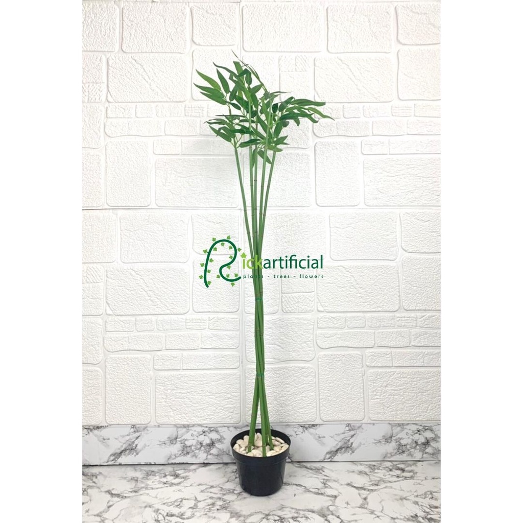 Tanaman Hias Bambu Air Artificial Pot Dasar Hitam Dekorasi Ruangan Rumah