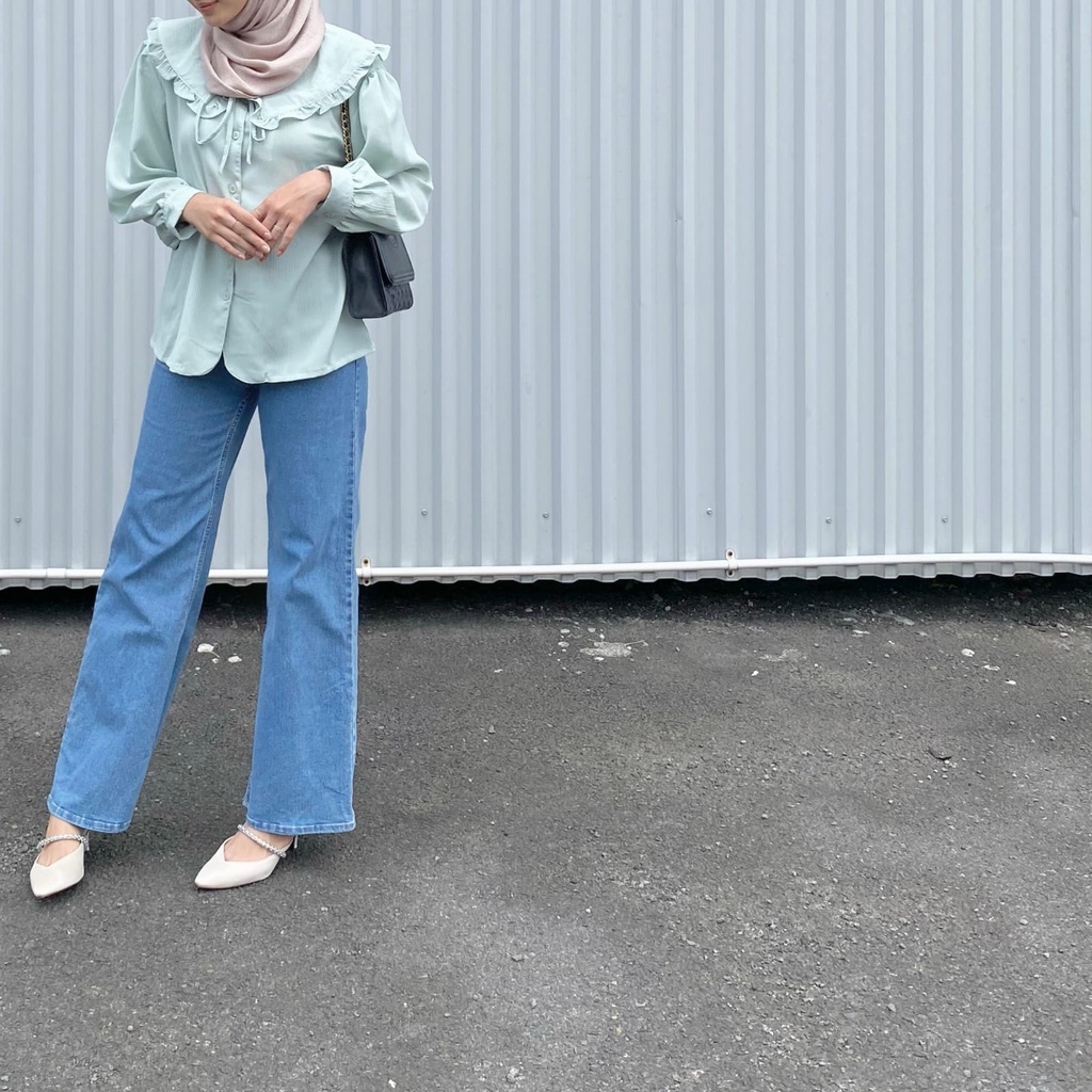 Eloca.co Ha ri Blouse Wanita Atasan Vintage-5