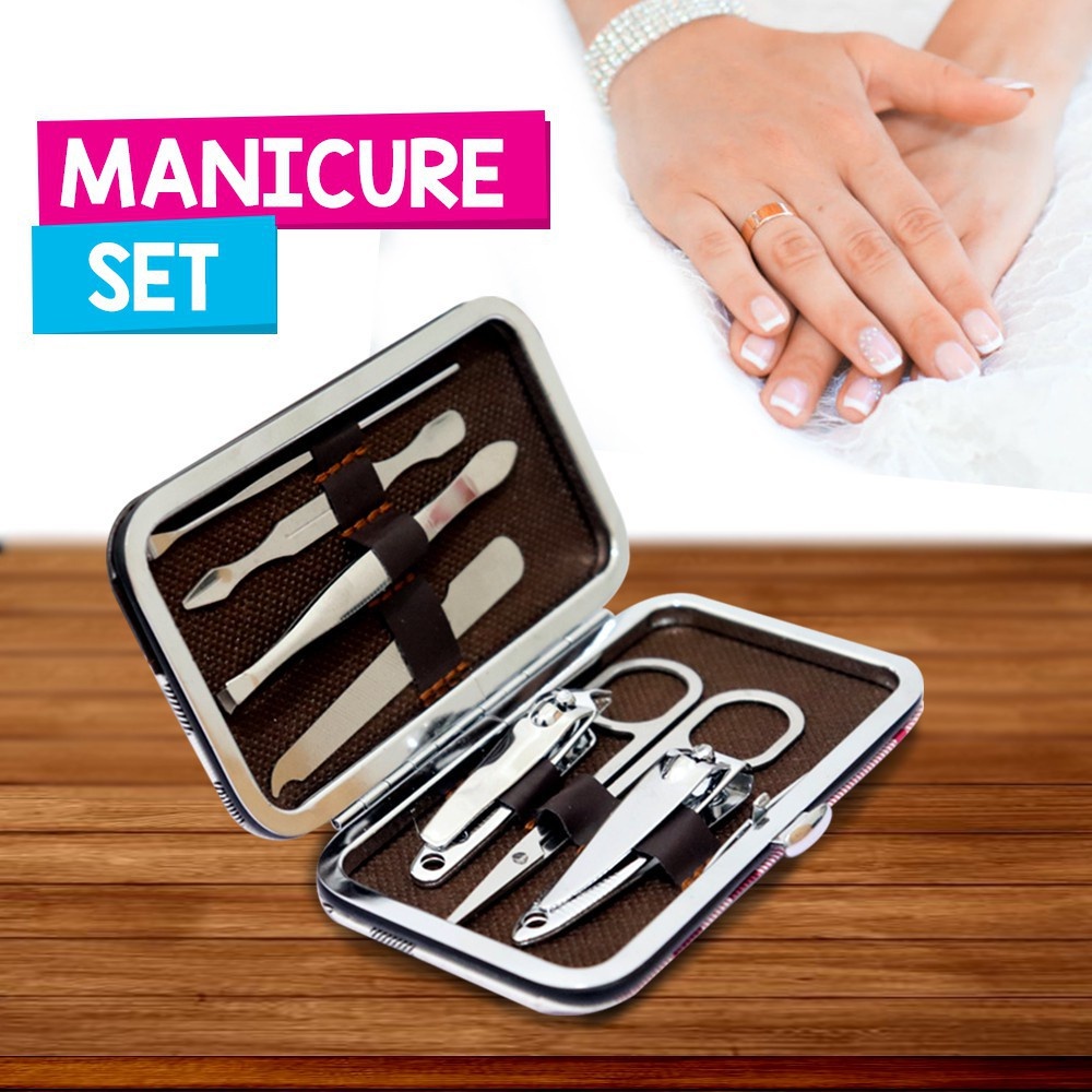 COD ✅ Set 7 in 1 Nails Manicure Padicure Menipedi  Gunting Kuku Perawatan Tangan Kaki (PACKING DOMPET)