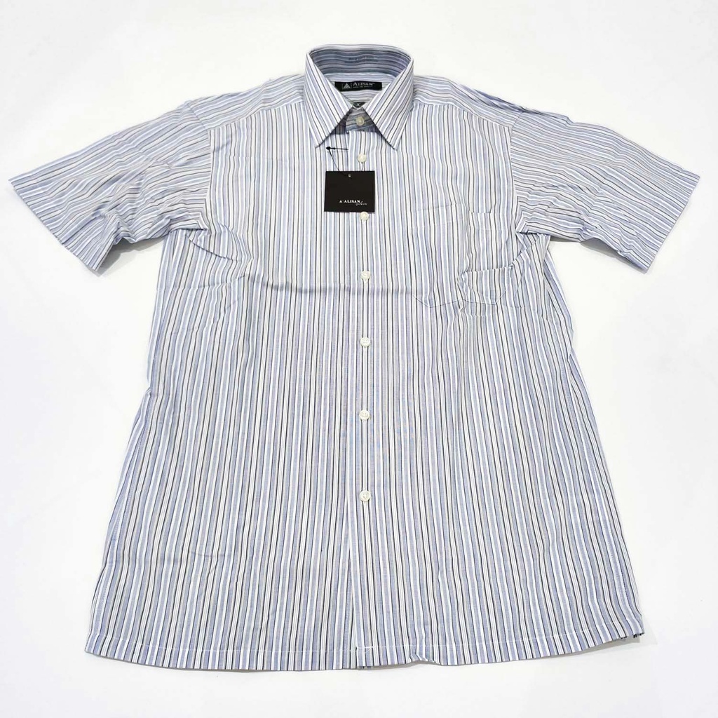 Kemeja ALISAN Corak Salur Regular Fit Lengan Pendek ( SIZE 14 / XS )