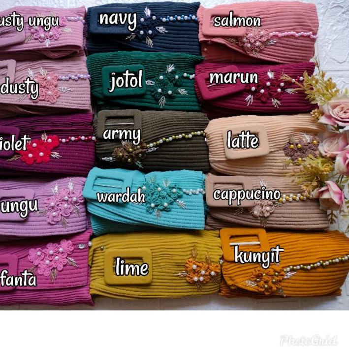 PET BUNGA SAKURA GK / JILBAB INSTAN / JILBAB PET PLISKET GESPER / KHIMAR PAYET / SEGITIGA INSTAN PET