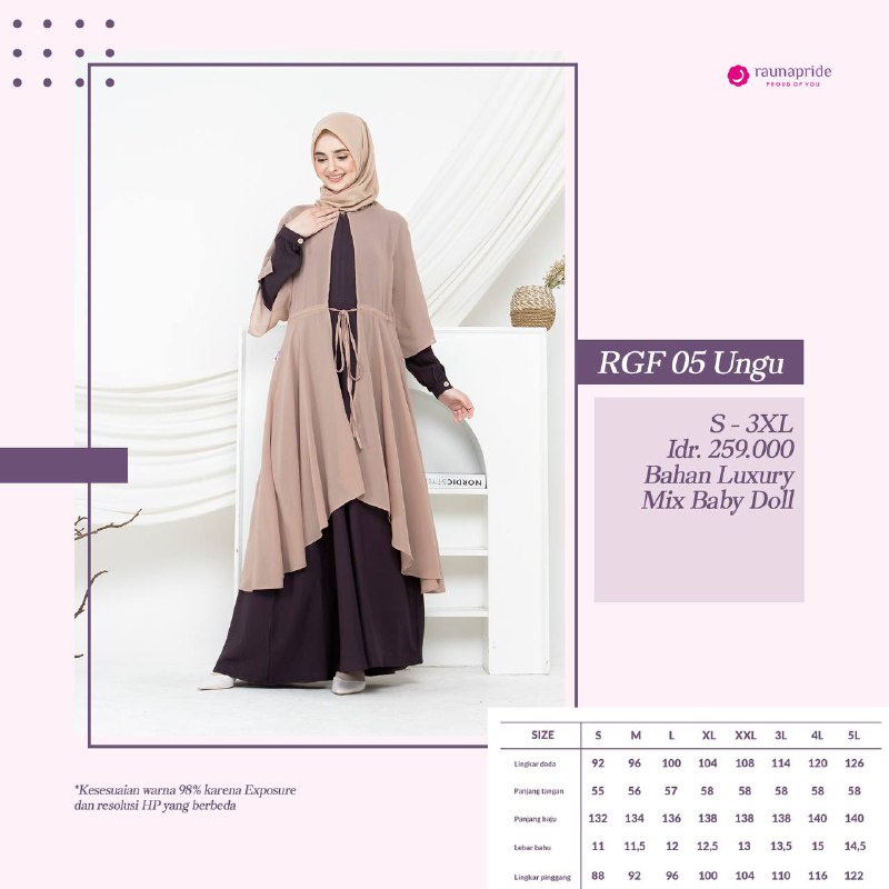 Rauna  Sarimbit Keluarga / SR -05 Ungu /Fashion Muslim