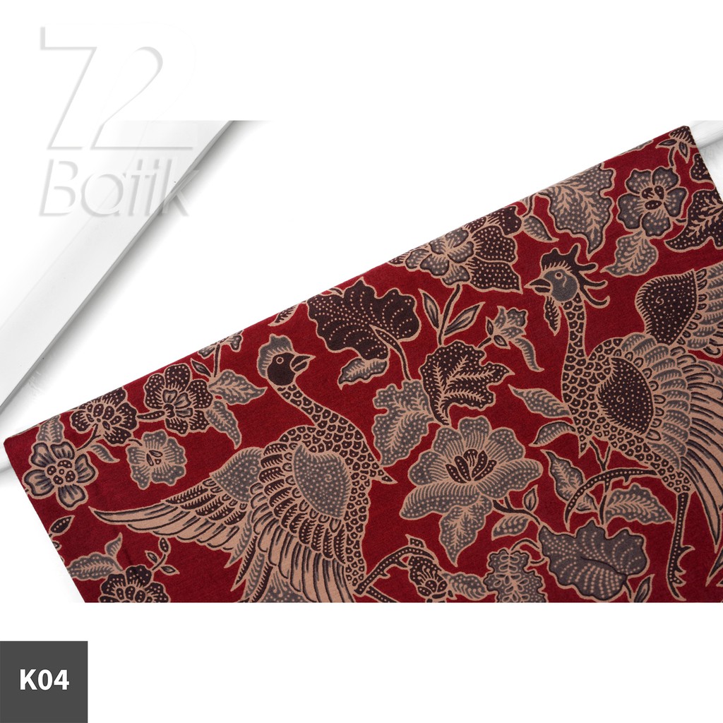 KAIN BATIK PREMIUM Bahan Katun Motif Dwi Cendrawasih Warna Merah Abang Coklat 728923 Cap 72 Jarik Jarit Samping Kebat Panjang Batik Katun Modern Premium Bahan Seragam Batik Pernikahan Kantor Keluarga Murah Kamen Jadi Batik Bali Lembaran