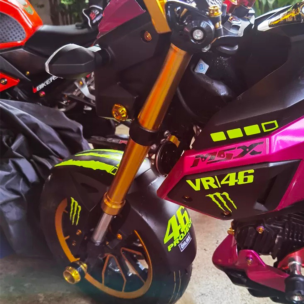 VR 46 Rossi Motor Stiker Motorcross Sisi Stiker Fender Stiker AGV Helm Neon Kuning Stiker