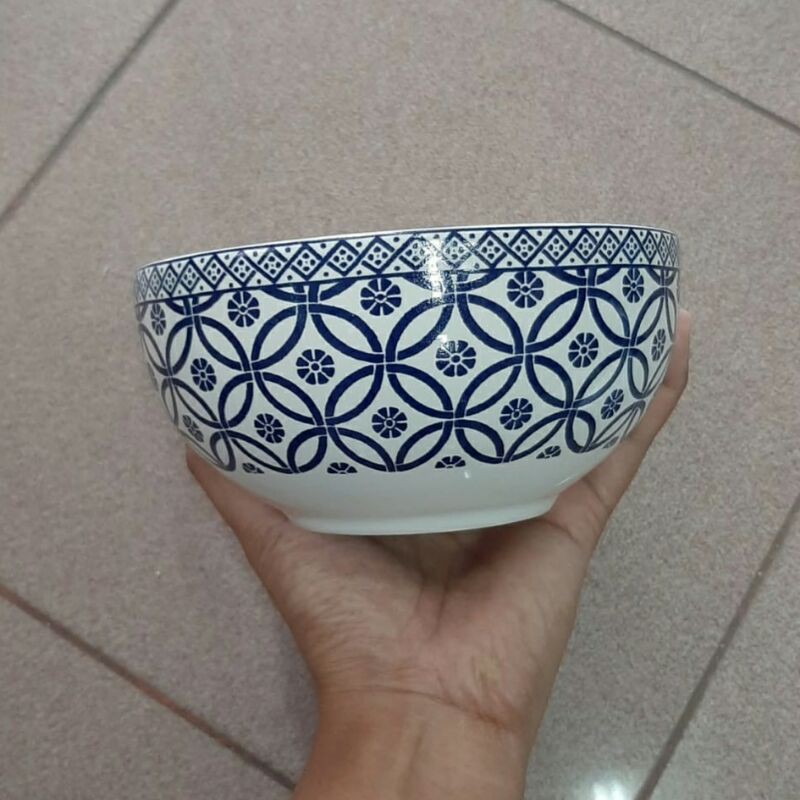 MANGKOK MANGKUK KERAMIK SANGO HIAS CANTIK BATIK BIRU PUTIH VINTAGE