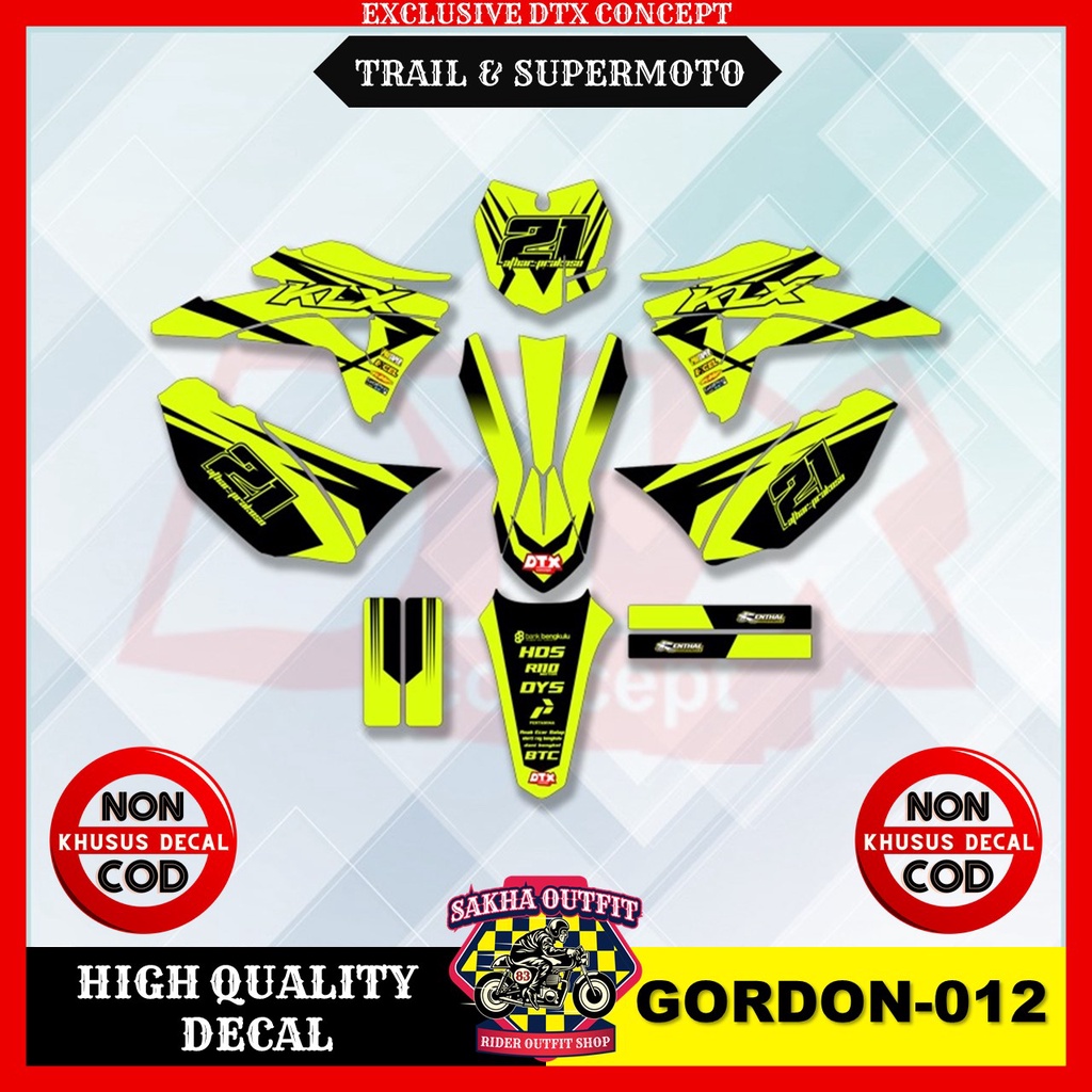 Decal klx gordon decal gordon decal klx gordon full body decal body gordon stiker motor stiker varia