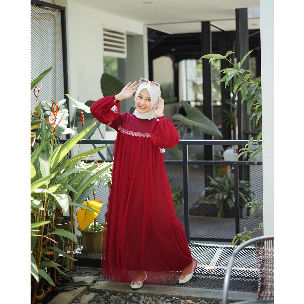 DRESS MUSLIM ANAK / ISABEL KIDS DRESS / DRESS GAMIS ANAK PEREMPUAN UMUR 6-12 THN