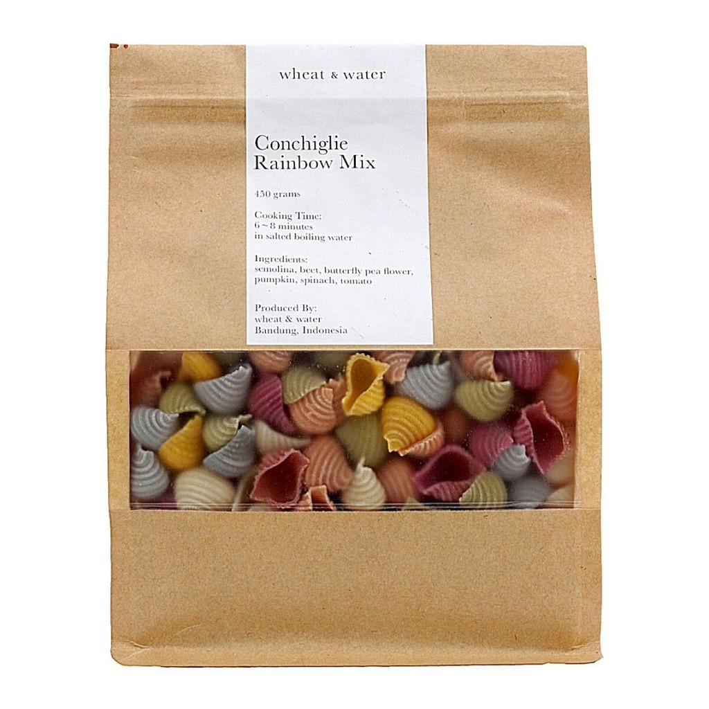 

Wheat & Water - Conchiglie Rainbow Mix per 450gr