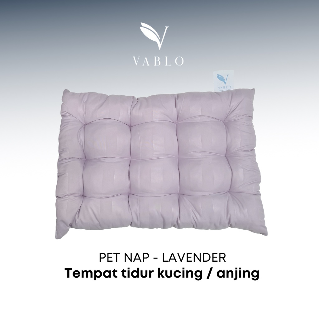 Vablo pet nap motif lavender / cream - tempat tidur hewan/anjing/kucing - premium 100% dacron