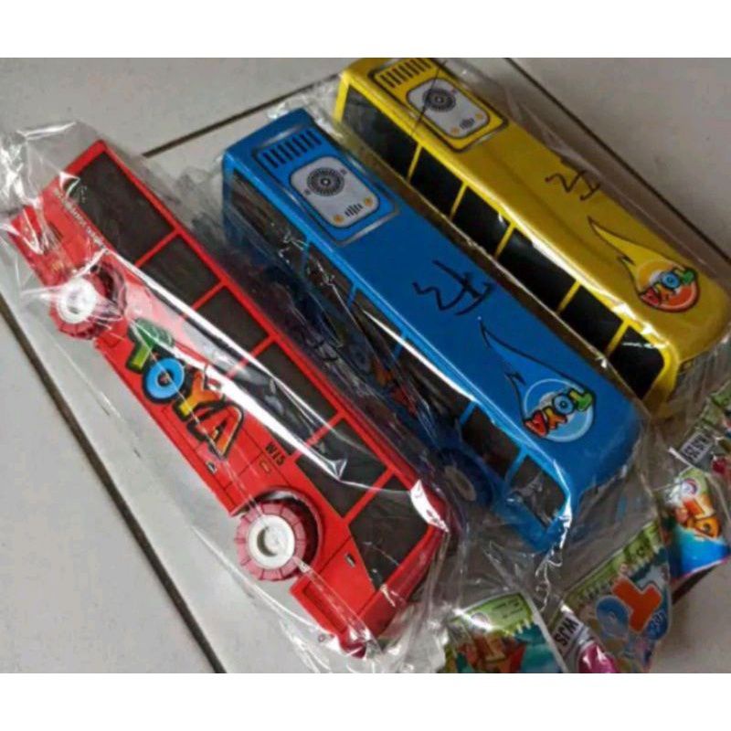AJ Mainan Anak Mobil Pullback Bus Tayo Toya Panjang 19cm/ Mobil Mobilan Bis Tayo Besar
