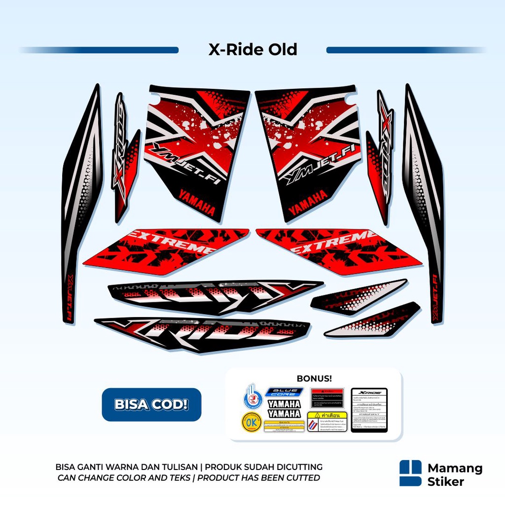 Striping XRIDE Old Variasi (19) X Ride 115 Lama Sticker Stiker Skotlet Racing Simpel Sederhana Keren