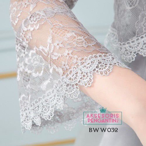 [READY STOCK] BOLERO PENGANTIN LACE CARDIGAN PESTA WANITA SILVER BWW032