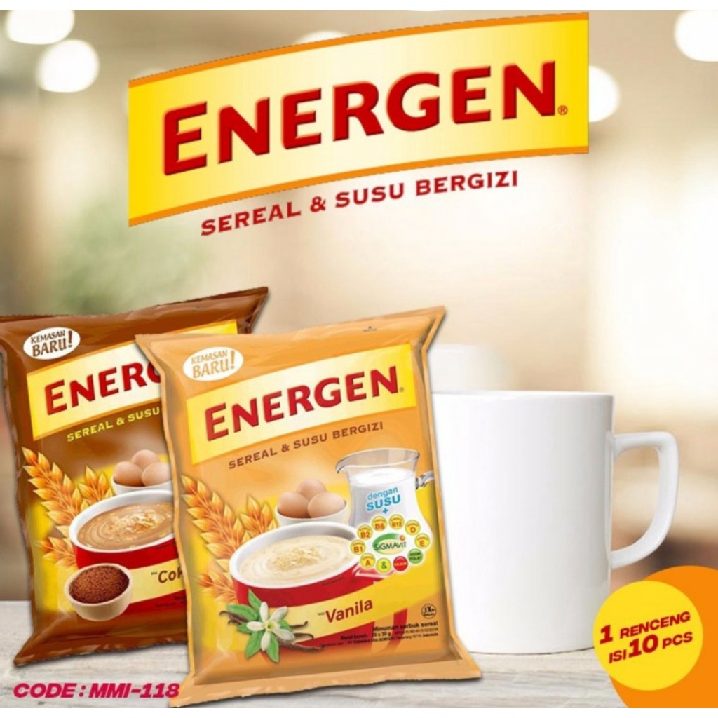 Energen Coklat / Vanilla renceng isi 10 Sachet @29gr