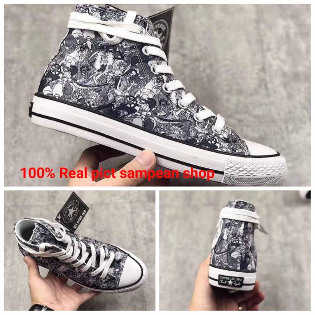 Sepatu Converse 1970S 70S COMIC ONE PIECE grey white Original Premium Import