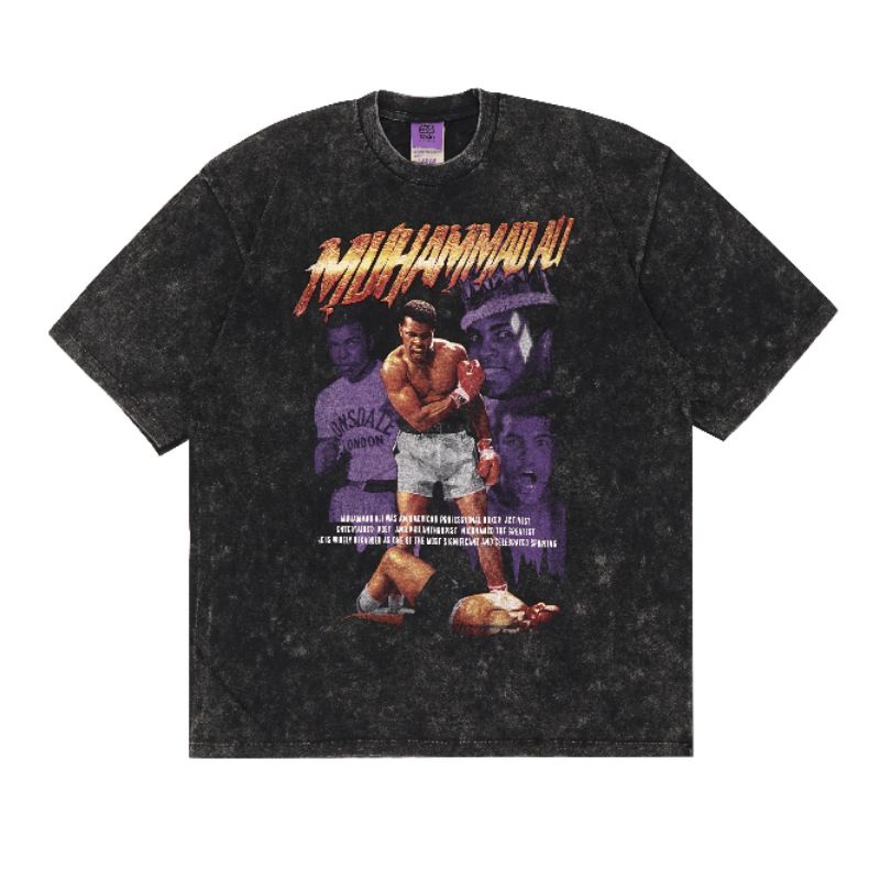 KAOS OVERSIZE TOXIC1805 MUHAMMAD ALI WASHING T-SHIRT