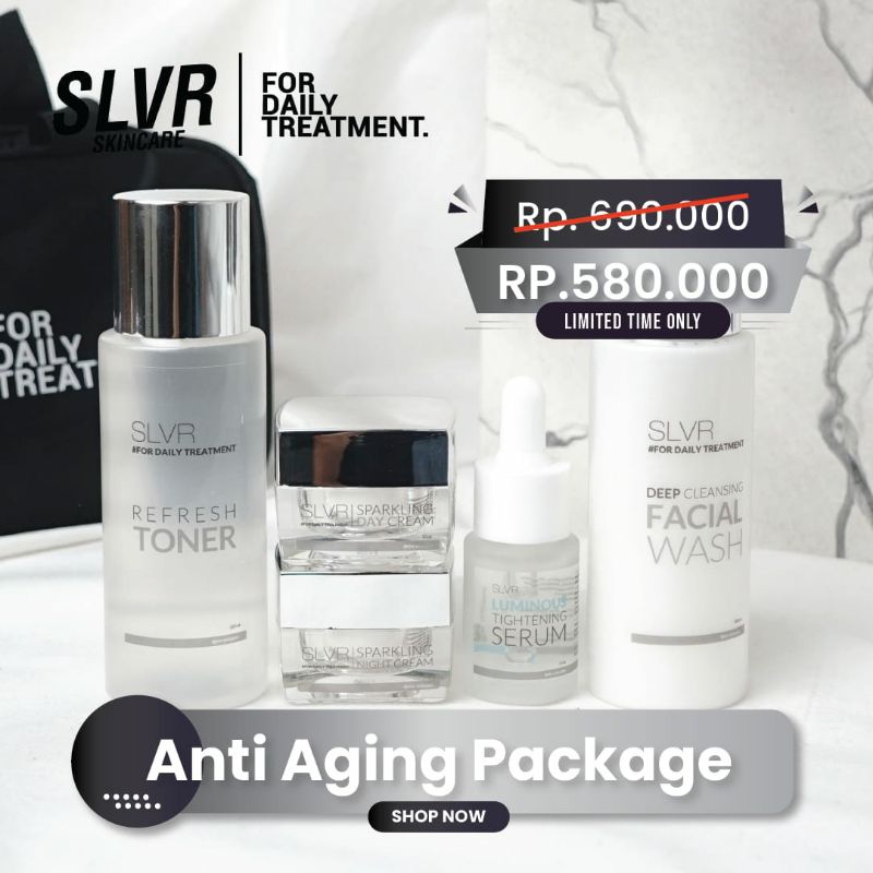 SLVR skincare anti aging package