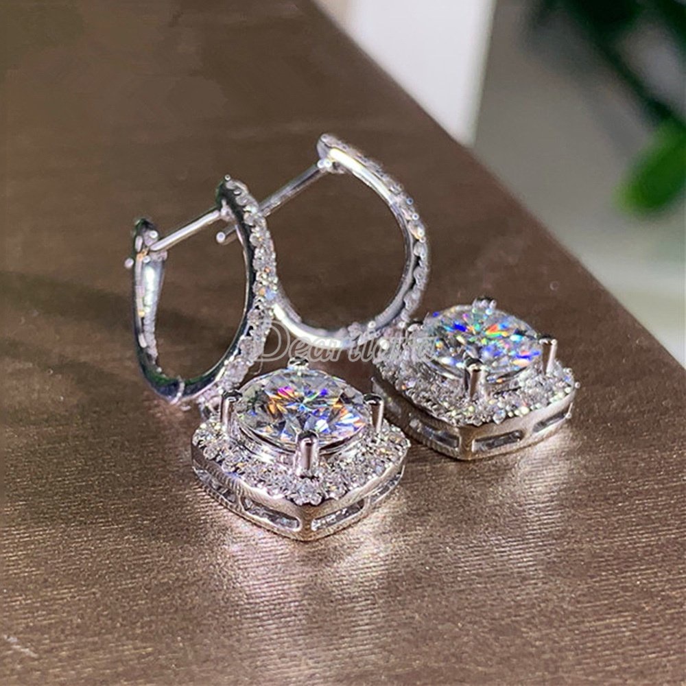 Anting Buckle Micro-Set Bahan Zirkon Untuk Pengantin