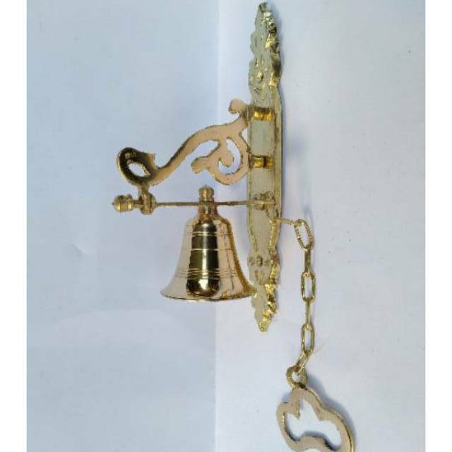 (BISA COD) BEL LONCENG PINTU BAHAN KUNINGAN 25x10 cm - DEKORASI RUMAH MURAH