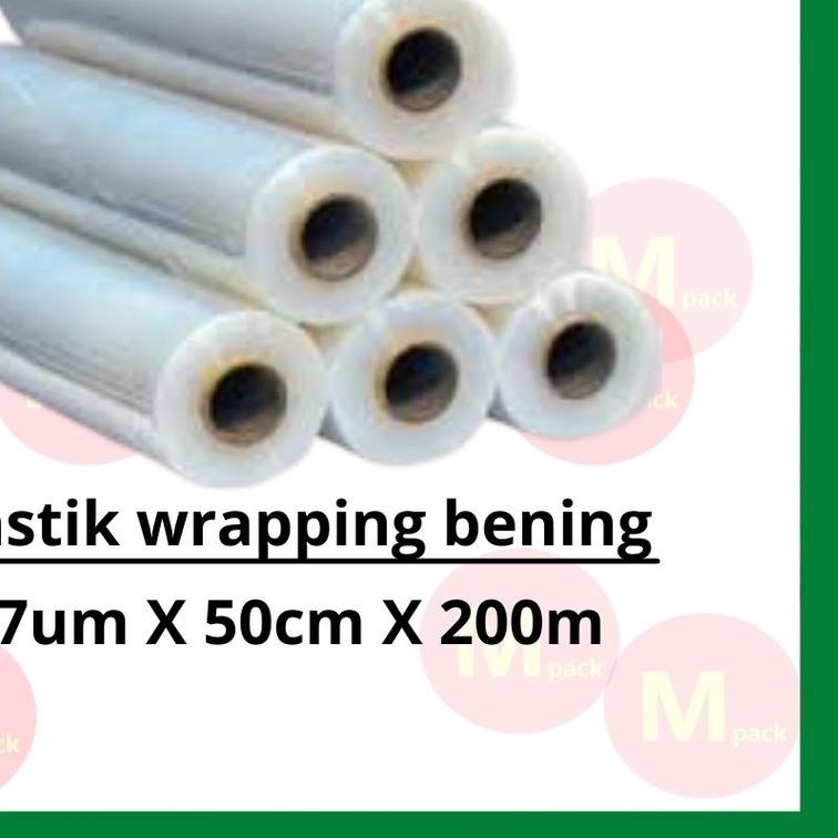 

Stretch film - strech film - Plastic wrapping hitam & bening 17um x 50cm x 200m