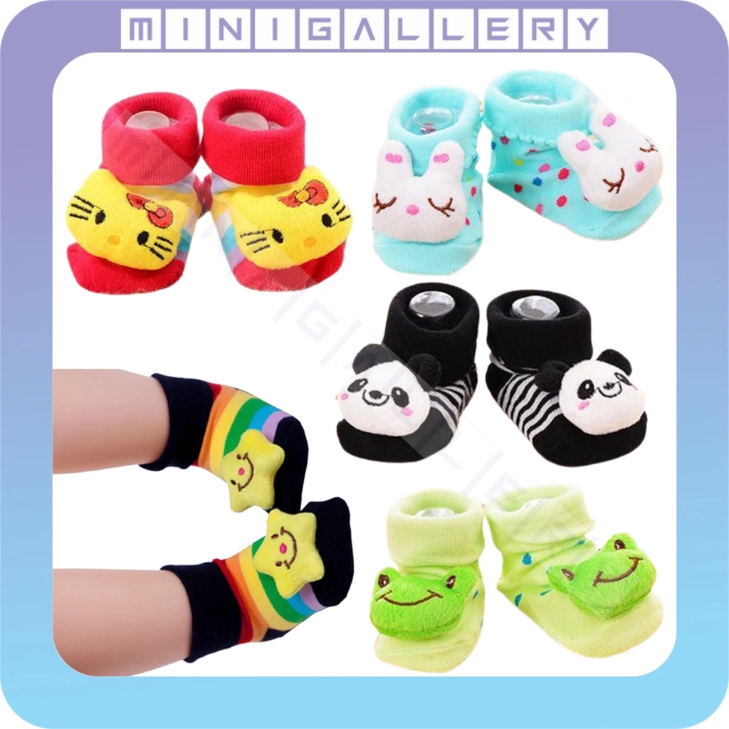 MG 375 Kaos Kaki Sepatu Bayi Karakter 3D Lucu Kaos Kaki Anti Slip Murah Produk Import