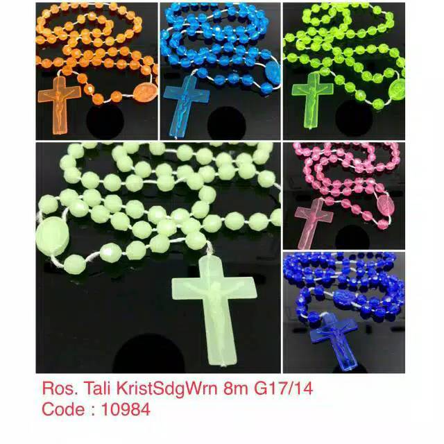 Rosario Tali Kristal 8mm- Kalung Rosario - Kalung Rohani Katolik