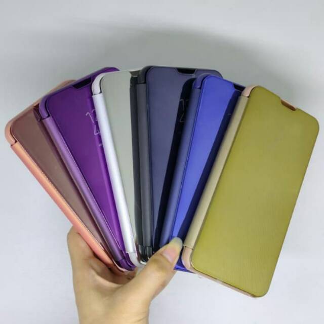 OPPO A1K A37 A3S A5S A5 A7 A83 A9 2020 CASE FLIP COVER MIROR KACA/CASING CLEAR VIEW STANDING Kview Magic mirror sarung Flipcover smartcase