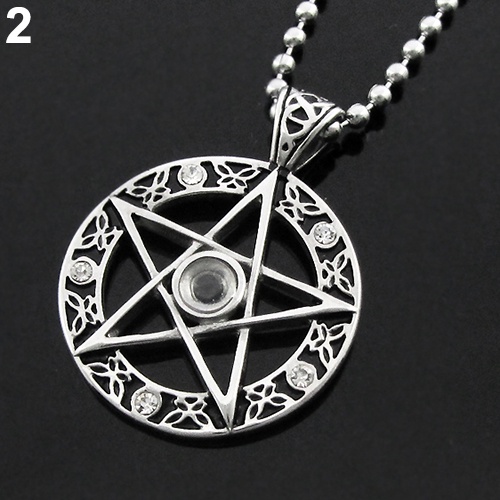 Hu Hu Hu Hu Hu Alat Bantu Pasang Kacamata♡ Kalung Rantai Liontin Bintang Pentagram Hollow Vintage Bahan Zinc Alloy Untuk Priawanita