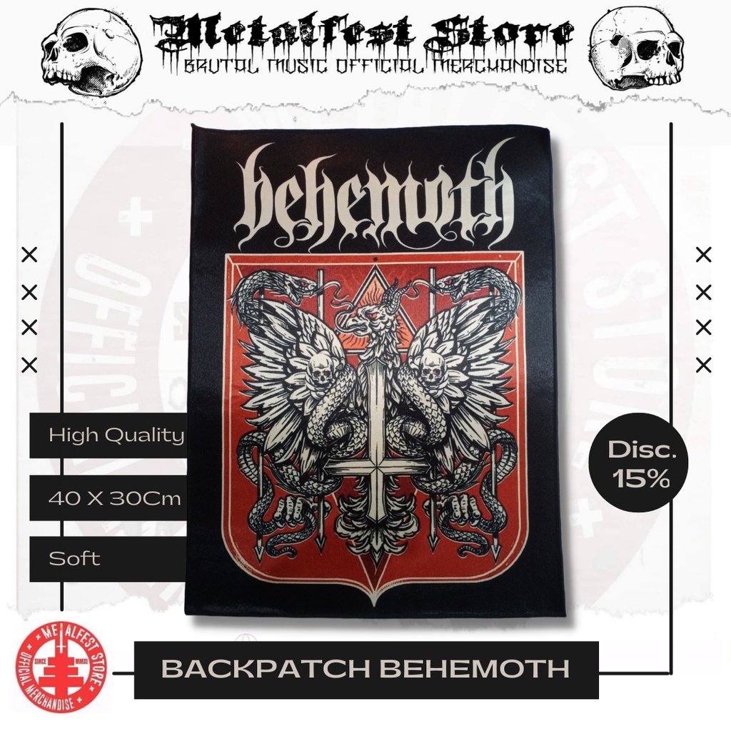 BACKPATCH BEHEMOTH / EMBLEM PUNGGUNG BEHEMOTH / BACKPATCH METAL BEHEMOTH MURAH