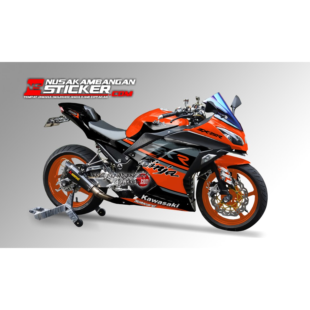 Decal Stiker Ninja 250 FI- ZX250R ORANGE