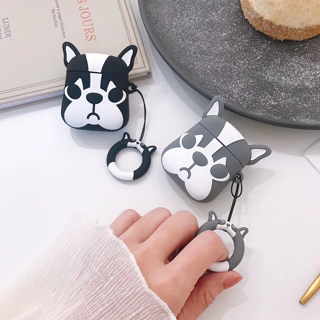Casing Pelindung Dengan Bahan Silikon Dan Gambar Kartun Anjing Untuk Airpods 2