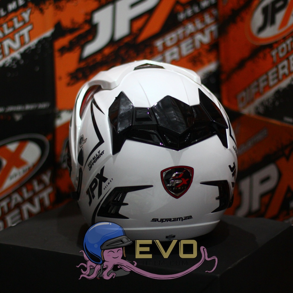HELM JPX HALFFACE_JPX SUPREME - PEARL WHITE / BLACK ( ONGKIR 2KG) JPX HALFFACE JPX SUPREME