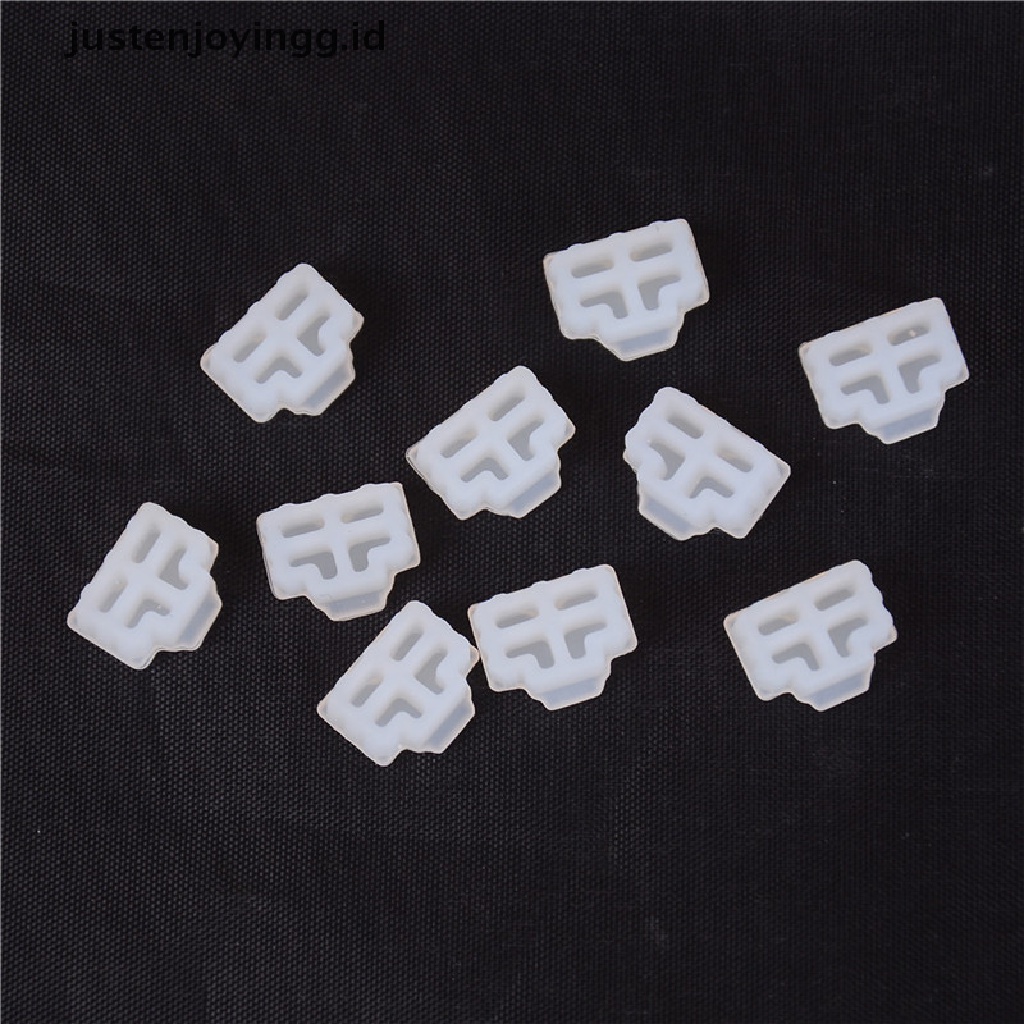 10pcs / Set Plug Ethernet Hub Port RJ45 Anti Debu Warna Putih