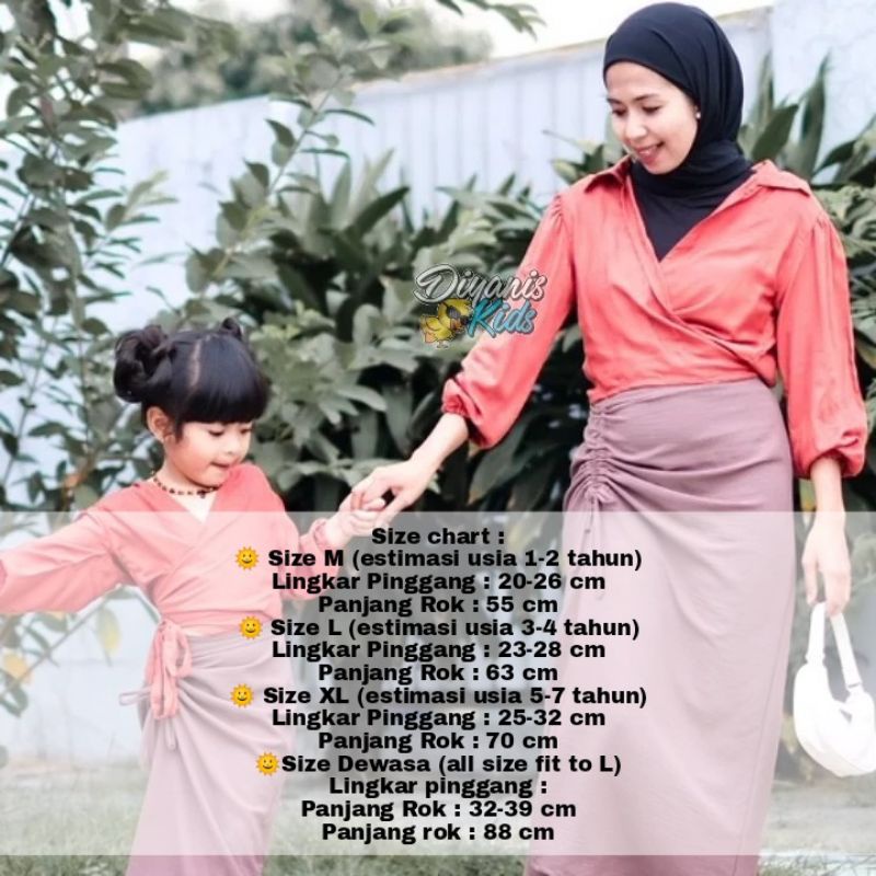 Rok serut crinkle couple ibu dan anak | Rok serut anak | Rok serut casual | Korean Skirt