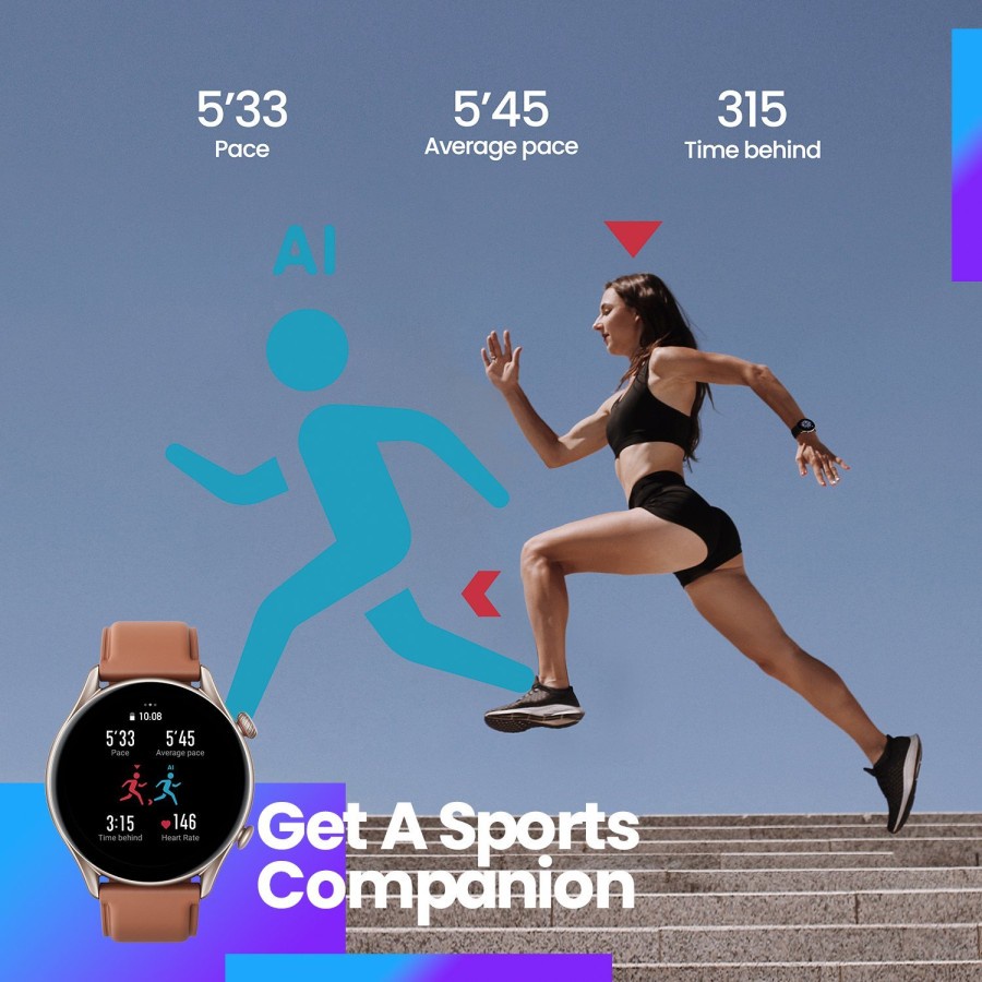 Amazfit GTR 3 Pro SmartWatch 1.45&quot; AMOLED fashion Scrren,GPS,150+ Sports Modes Bluetooth Call Music Control 5 ATM waterproof jam tangan with Heart Rate SpO2