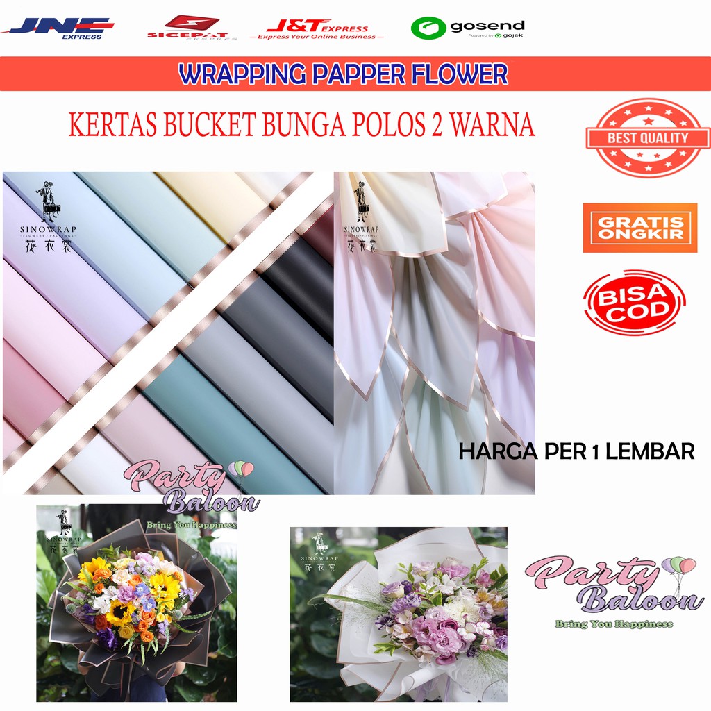 

Kertas Buket Bunga Wrapping Flower Papper celophane Transparan List Rosegold Satuan Murah