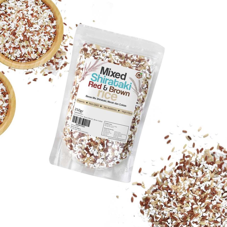 

ヴ House Of Organix Mixed Shirataki , Red And Brown Rice 250 Gr イ