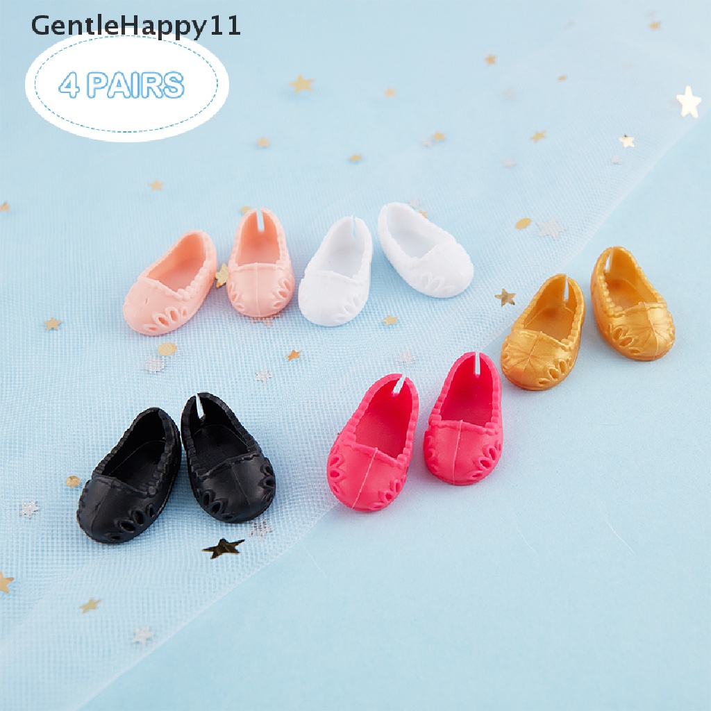 Gentlehappy 4 Pasang Sepatu Boneka BJD 17cm Kualitas Tinggi