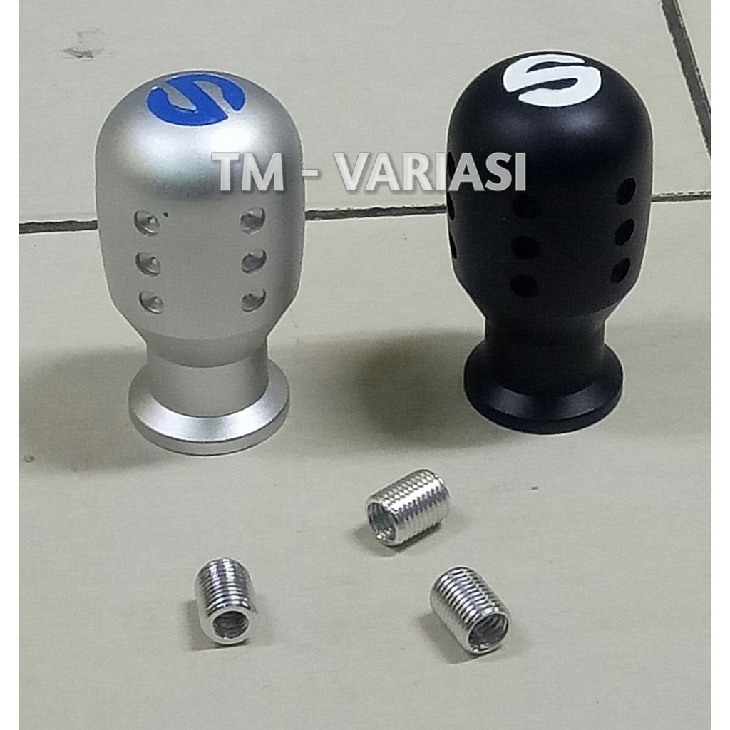 Jual Gear Shift Knob Racing Besi Tebal Ulir Hitam Silver Dan Hitam Logo S Manual Matic Shopee