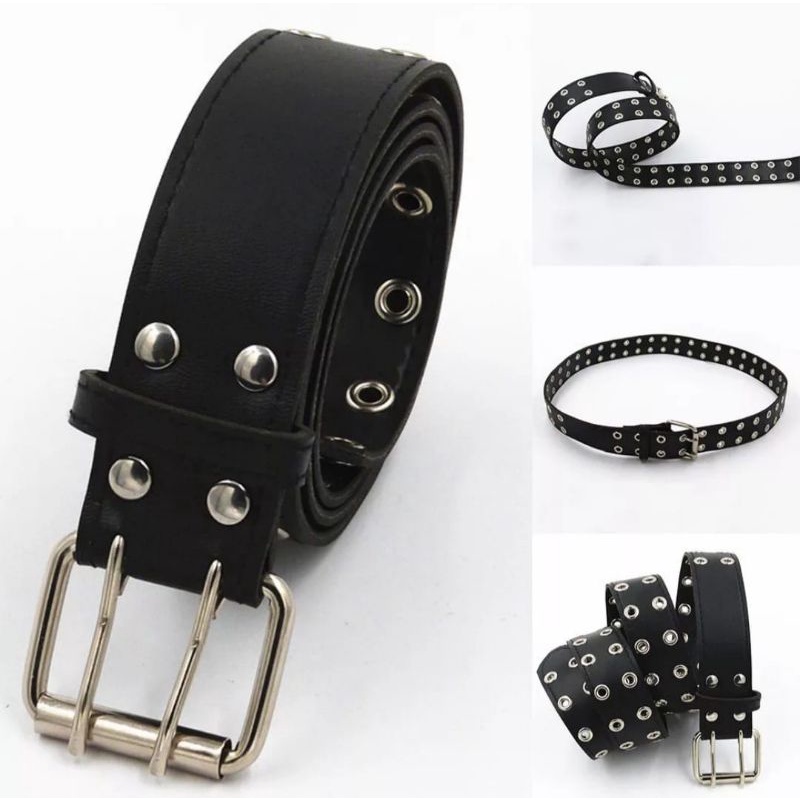 Ring belt korea Grunge/Double eyelet chain belt fashion belt wanita ikat pinggang eyelet