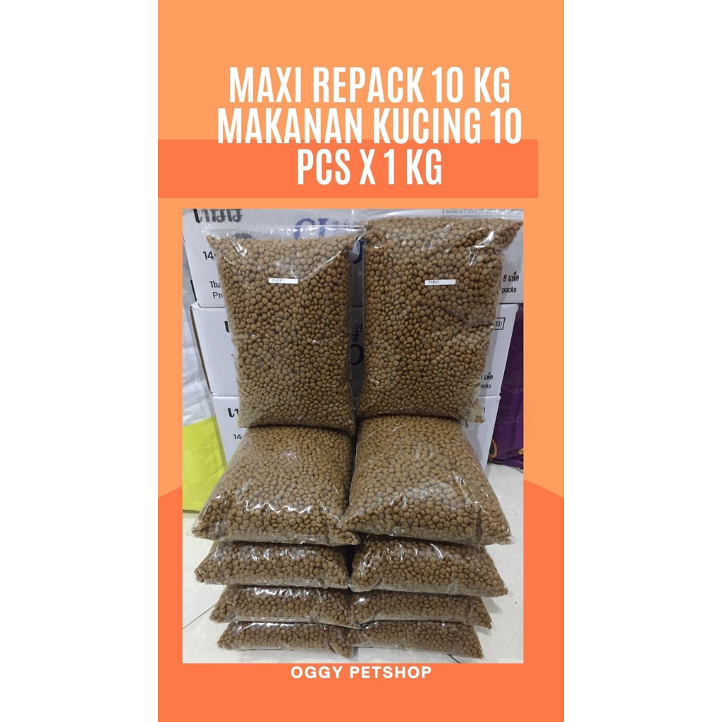 Makanan Kucing MAXI kemasan 10 Kg ( 10 pcs x 1 Kg ) Khusus Grab/Gojek